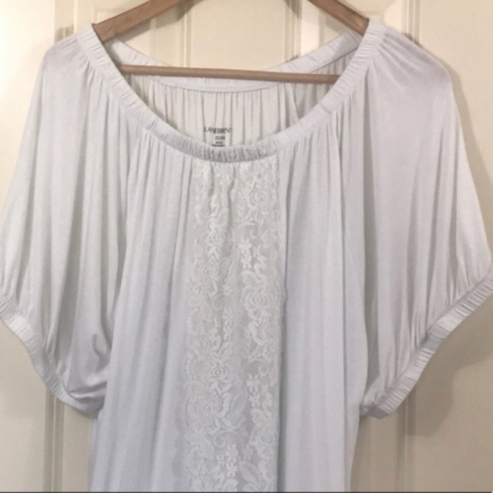 Lane Bryant white tee with lace accent